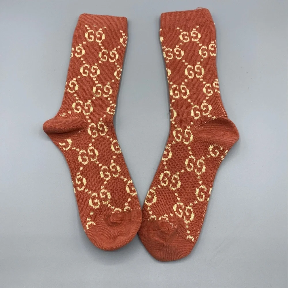 Gucci Red and Gold GG Pattern Socks​​